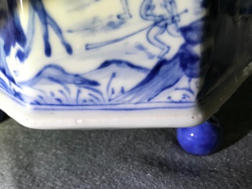 A rare Chinese blue and white "Europa and the bull" coffee pot, Kangxi
