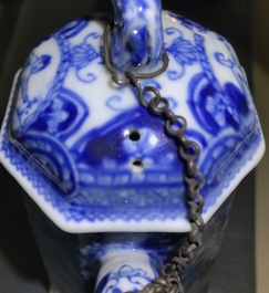 A rare Chinese blue and white "Europa and the bull" coffee pot, Kangxi