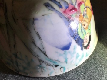 A Chinese famille rose &lsquo;Don Quixote' teabowl, Qianlong