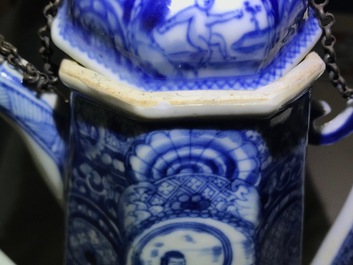 A rare Chinese blue and white "Europa and the bull" coffee pot, Kangxi