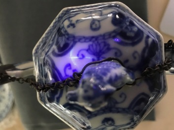 A rare Chinese blue and white "Europa and the bull" coffee pot, Kangxi