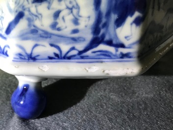 A rare Chinese blue and white "Europa and the bull" coffee pot, Kangxi