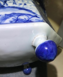 A rare Chinese blue and white "Europa and the bull" coffee pot, Kangxi
