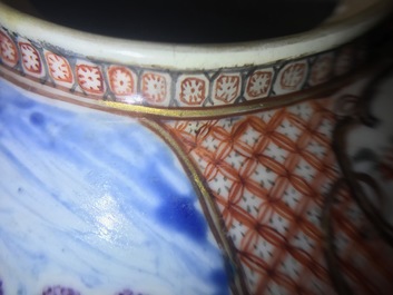 A rare Chinese famille rose rectangular 'Mandarin' teapot and cover, Qianlong