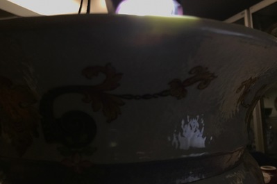 A rare Chinese famille rose 'Pronk'-style wine cooler, Qianlong, ca. 1740