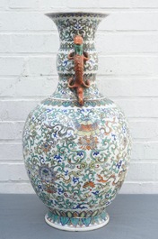 A Chinese doucai baijixiang vase, Qianlong mark, 20th C.