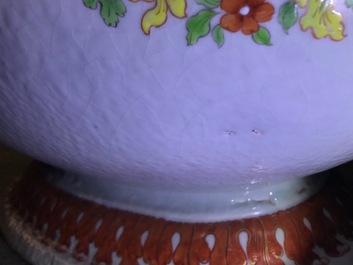A rare Chinese famille rose 'Pronk'-style wine cooler, Qianlong, ca. 1740
