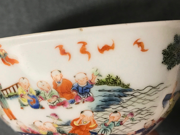 Un bol et une coupe en porcelaine de Chine famille rose, 19/20&egrave;me