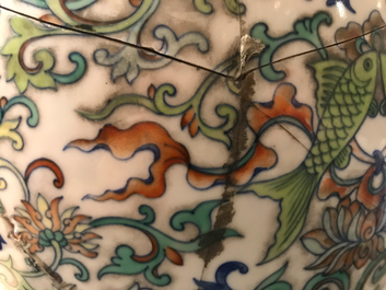 A Chinese doucai baijixiang vase, Qianlong mark, 20th C.