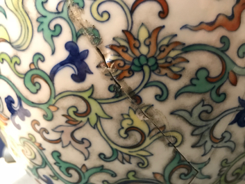 A Chinese doucai baijixiang vase, Qianlong mark, 20th C.