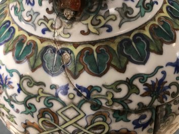 A Chinese doucai baijixiang vase, Qianlong mark, 20th C.