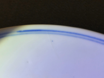 Een paar Chinese blauwwitte drakenborden, Guangxu merk en periode