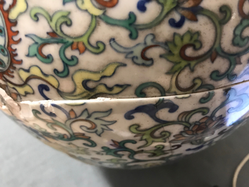 A Chinese doucai baijixiang vase, Qianlong mark, 20th C.