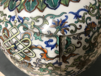 A Chinese doucai baijixiang vase, Qianlong mark, 20th C.
