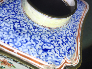 A Chinese Canton enamel tea caddy and cover, Qing
