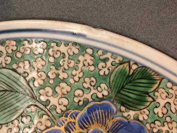 A Chinese famille verte yenyen vase with floral design, Kangxi