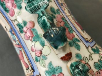 Two large Chinese famille rose vases with figurative design, 19th C.