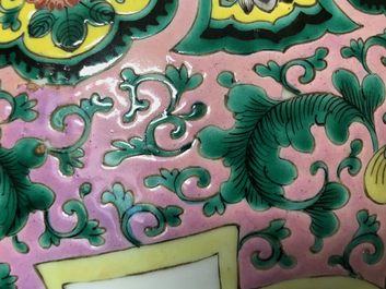 A Chinese famille rose jardini&egrave;re with design of warriors, 19th C.