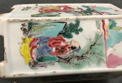A Chinese hexagonal famille rose brush pot, Yongzheng