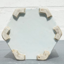 A Chinese hexagonal famille rose brush pot, Yongzheng