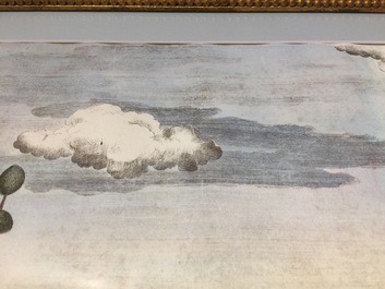 Deux gravures rehauss&eacute;es &agrave; l&rsquo;aquarelle d&rsquo;apr&egrave;s Giuseppe Castiglione, Paris, vers 1977