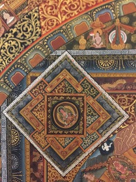 Een grote mandala thangka, Tibet of Nepal, 19/20e eeuw