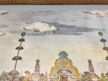 Deux gravures rehauss&eacute;es &agrave; l&rsquo;aquarelle d&rsquo;apr&egrave;s Giuseppe Castiglione, Paris, vers 1977