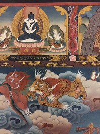 Een grote mandala thangka, Tibet of Nepal, 19/20e eeuw