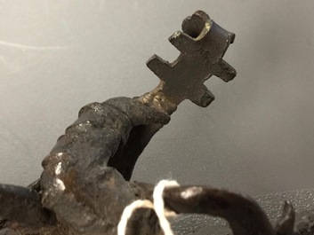 Une figure de Bouddha et une d'un musicien en bronze, Chine et Sino-Tibet, 17/18&egrave;me