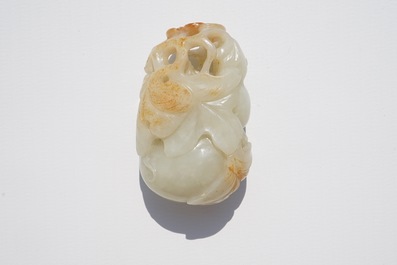 Nine various Chinese jade carvings, 20th C.