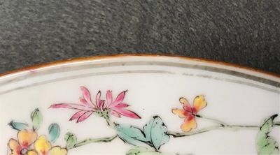 A Chinese famille rose mythological plate with Apollo and Daphne, Yongzheng