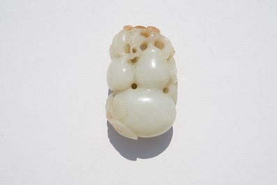 Nine various Chinese jade carvings, 20th C.