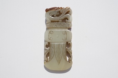 Nine various Chinese jade carvings, 20th C.