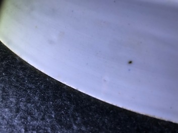 A large Chinese famille rose dish with mandarin design, Qianlong