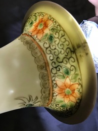 A pair of Chinese famille verte 'dragon and phoenix' vases, Kangxi mark, 19th C.