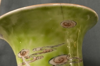 Two Chinese famille rose vases with immortals, 19/20th C.