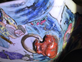 A small collection of Chinese famille rose and qianjiang cai wares, 19/20th C.