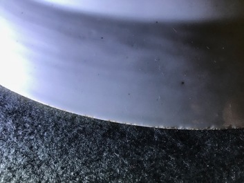 A large Chinese famille rose dish with mandarin design, Qianlong