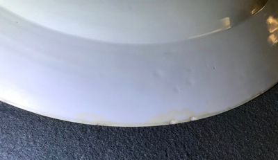 A Chinese blue and white 'Pompadour' dish, Qianlong