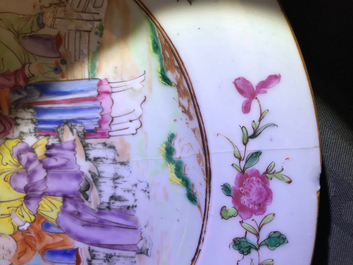 Two Chinese famille rose plates, Yongzheng/Qianlong