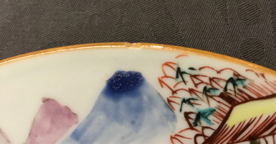 Two Chinese famille rose plates with figures in boats, Yongzheng/Qianlong