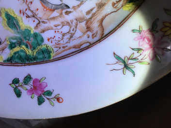 Two Chinese famille rose plates, Yongzheng/Qianlong
