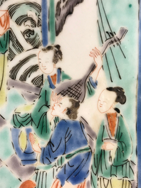 A massive Chinese famille verte dish, 19/20th C.