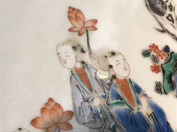 A massive Chinese famille verte dish, 19/20th C.