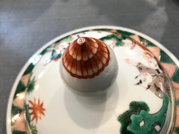 Vier Chinese famille rose en verte vazen, 19/20e eeuw