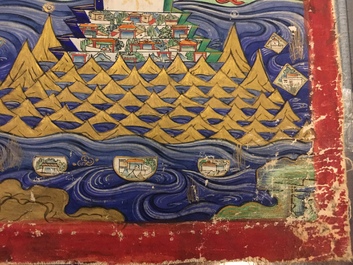 Un thangka figurant l'arbre de refuge, Tibet ou N&eacute;pal, 19/20&egrave;me