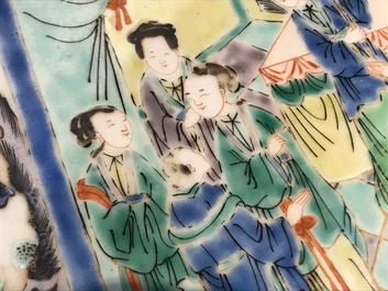 A massive Chinese famille verte dish, 19/20th C.