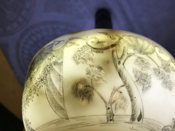 Two Chinese famille rose and grisaille bowls and an incense burner, Yongzheng and later