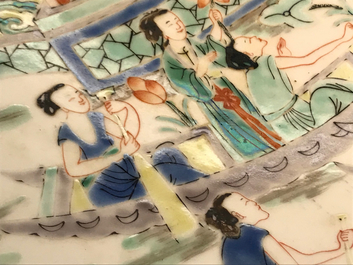A massive Chinese famille verte dish, 19/20th C.