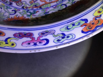 A large Chinese doucai 'Dragon and phoenix' charger, Yongzheng mark, Republic, 20th C.